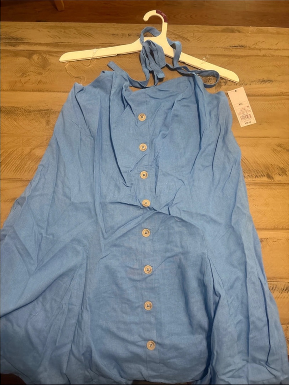 Merona Light Blue Button-Front Circle Skirt